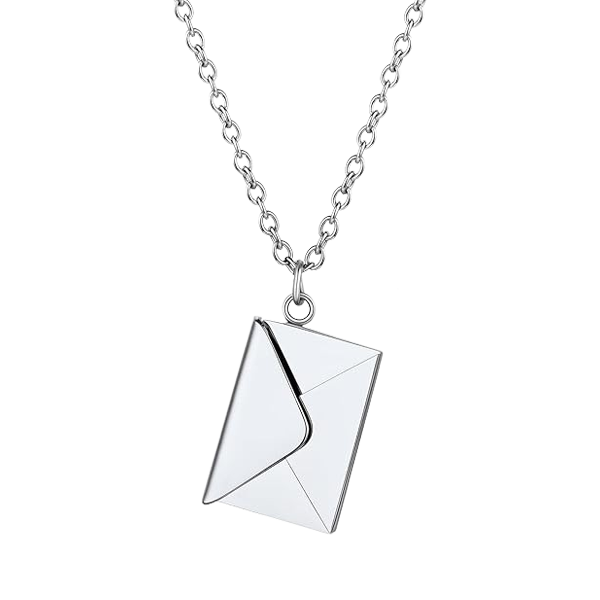 Personalized Envelope Locket Necklace – Custom Engraved Pendant with AR Experience | Smart Tech Jewelry in Gold, Rose, & White Gold